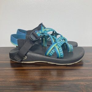 Chaco ZX2 Blue Green Double Strappy River Sandals Womens Size 6